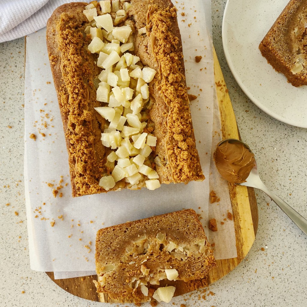 Biscoff and Pear Loaf Cake